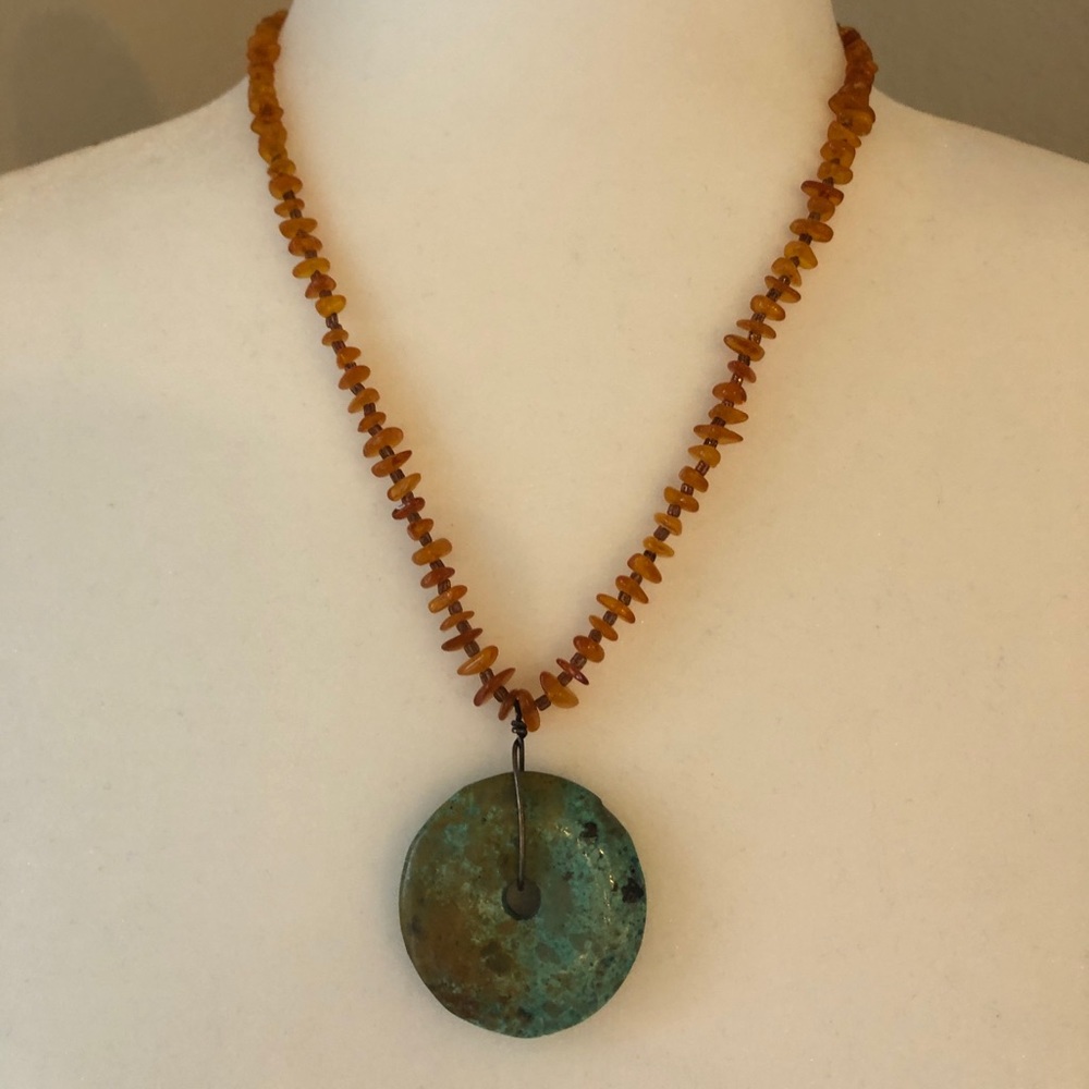 Turquoise/topaz necklace